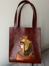 Cleopatra brown tote bag 2