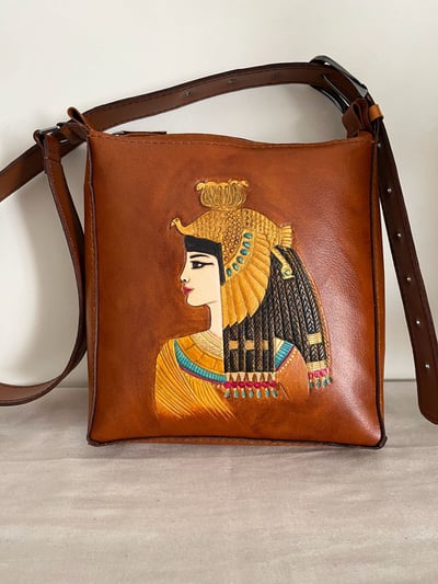 Cleopatra Portrait Tan Crossbody