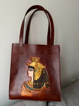 Cleopatra brown tote bag 1