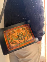 Winged Scarab Hand-Tooled Crossbody 5