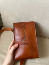 Owl Hieroglyph Tan Crossbody 2