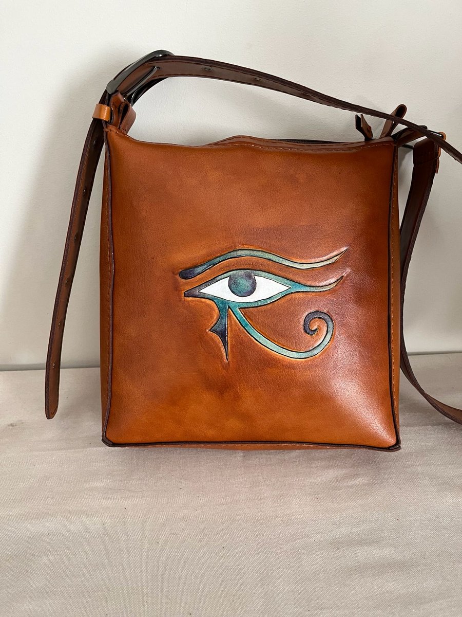 Eye of Horus Hand-Painted Crossbody